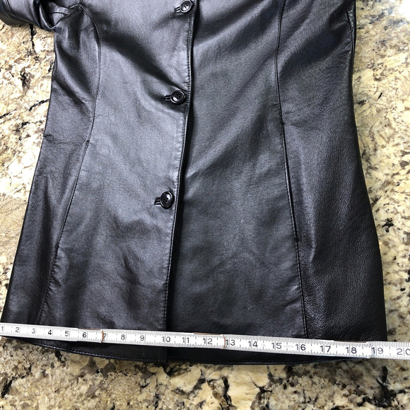 Size 8 Jessica Women’s Leather Jacket Button Up Mid Length Black Classic CN - Picture 10 of 16